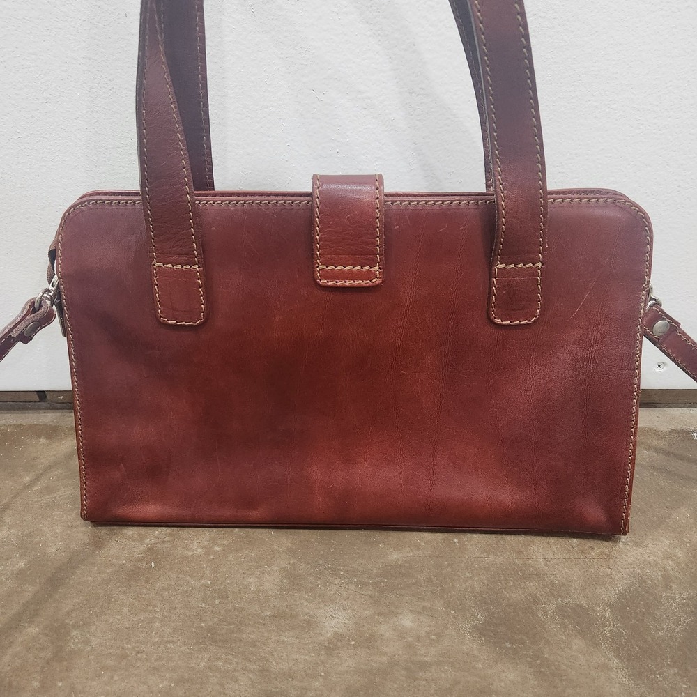 Leonardo Firenze Genuine Italian Leather Handbag Crossbody Italy - Picture 2 of 9